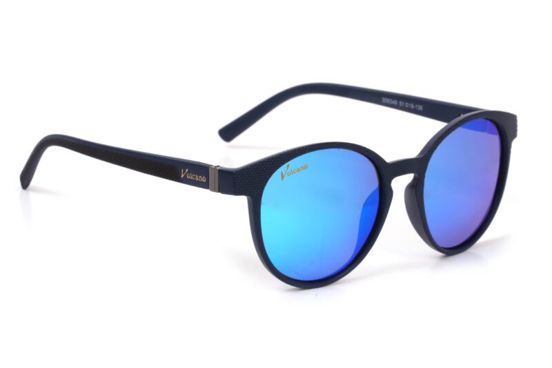 Dark Blue Full Rim Round Sunglasses