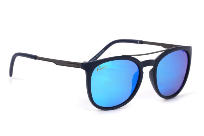 Dark Blue Full Rim Round Prescription Sunglasses