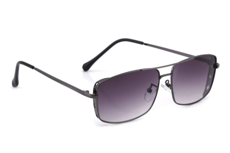 Gunmetal Full Rim Rectangle Sunglasses